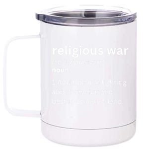 Religious War Definition Aldult People Fighting Funny Jesus 12 oz Stainless Steel Tumbler Cup