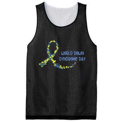 Ribbon World Down Syndrome Day Mesh Reversible Basketball Jersey Tank