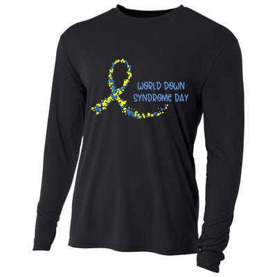 Ribbon World Down Syndrome Day Cooling Performance Long Sleeve Crew