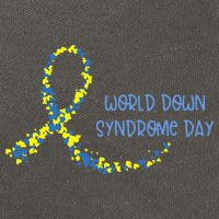 Ribbon World Down Syndrome Day Cotton Canvas Backpack