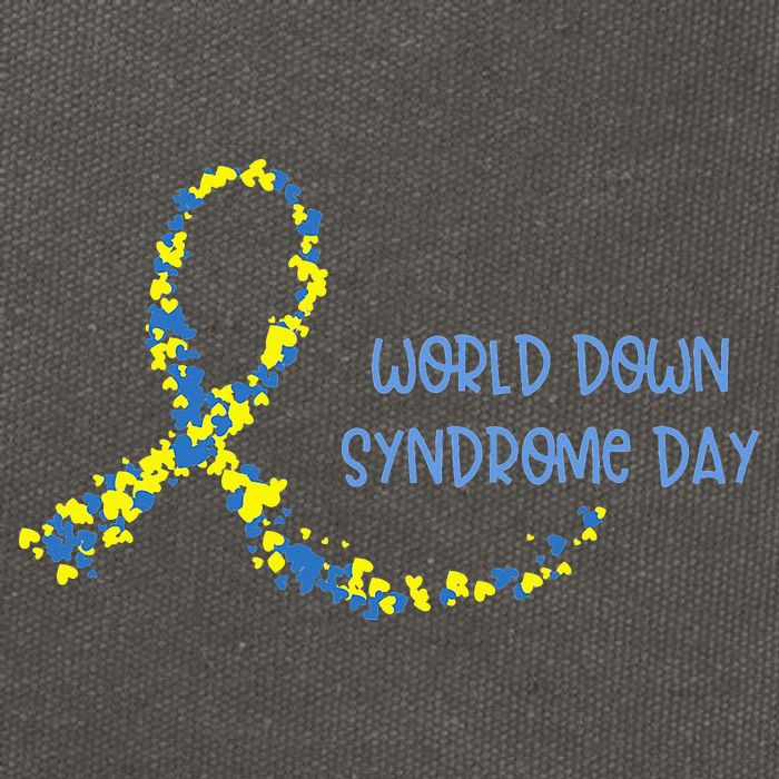 Ribbon World Down Syndrome Day Cotton Canvas Backpack