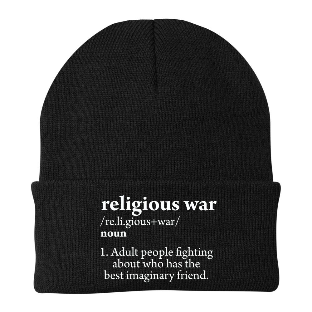 Religious War Definition Aldult People Fighting Funny Jesus Beanie