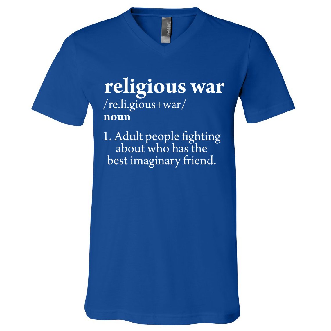 Religious War Definition Aldult People Fighting Funny Jesus V-Neck T-Shirt