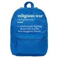 Religious War Definition Aldult People Fighting Funny Jesus 16 in Basic Backpack