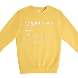 Religious War Definition Aldult People Fighting Funny Jesus Premium Crewneck Sweatshirt