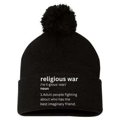 Religious War Definition Aldult People Fighting Funny Jesus Pom Pom 12in Knit Beanie
