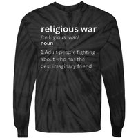 Religious War Definition Aldult People Fighting Funny Jesus Tie-Dye Long Sleeve Shirt