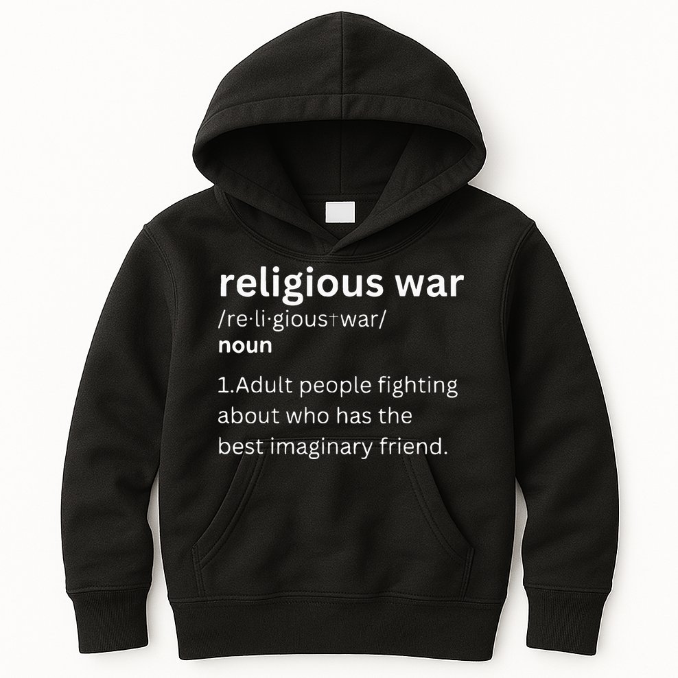 Religious War Definition Aldult People Fighting Funny Jesus Kids Hoodie