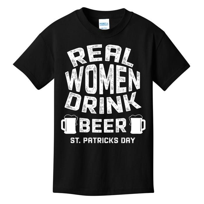 Real Women Drink Beer St Patricks Day Irish Gift Kids T-Shirt