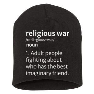 Religious War Definition Aldult People Fighting Funny Jesus Short Acrylic Beanie