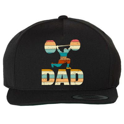 Retro Weightlifting Dad Happy FatherS Day Fitness Cute Gift Wool Snapback Cap