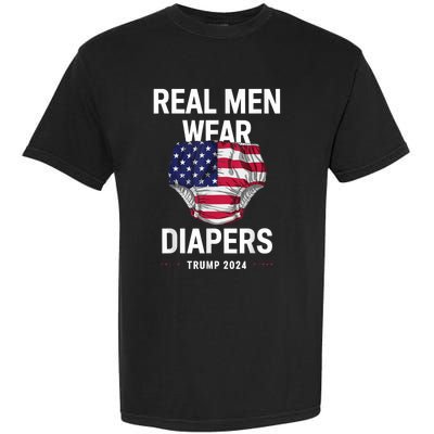 Real Wear Diapers Trump 2024 Funny Wear Diapers Garment-Dyed Heavyweight T-Shirt