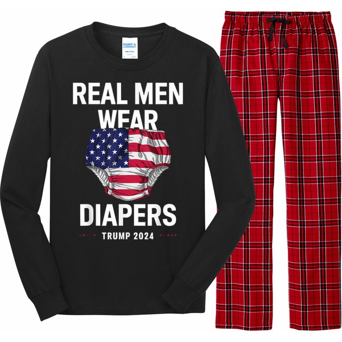 Real Wear Diapers Trump 2024 Funny Wear Diapers Long Sleeve Pajama Set