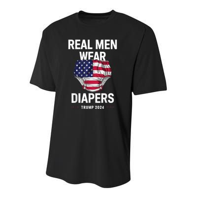 Real Wear Diapers Trump 2024 Funny Wear Diapers Youth Performance Sprint T-Shirt