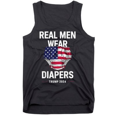 Real Wear Diapers Trump 2024 Funny Wear Diapers Tank Top