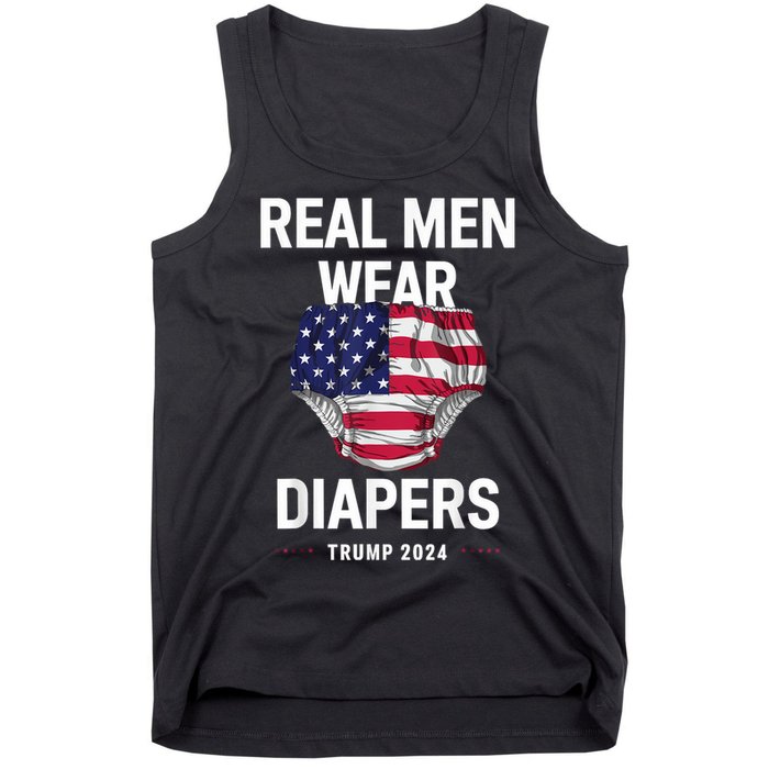 Real Wear Diapers Trump 2024 Funny Wear Diapers Tank Top