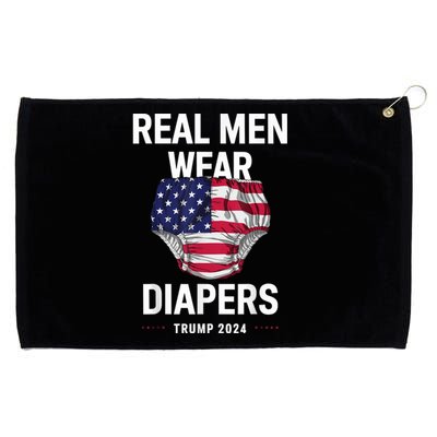 Real Wear Diapers Trump 2024 Funny Wear Diapers Grommeted Golf Towel