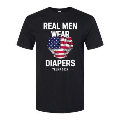 Real Wear Diapers Trump 2024 Funny Wear Diapers Softstyle CVC T-Shirt