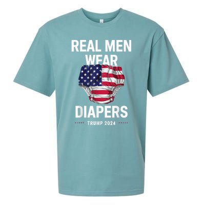 Real Wear Diapers Trump 2024 Funny Wear Diapers Sueded Cloud Jersey T-Shirt