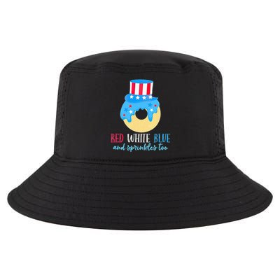 Red White & Donut 4th Of July Independence Day American Flag Cool Comfort Performance Bucket Hat