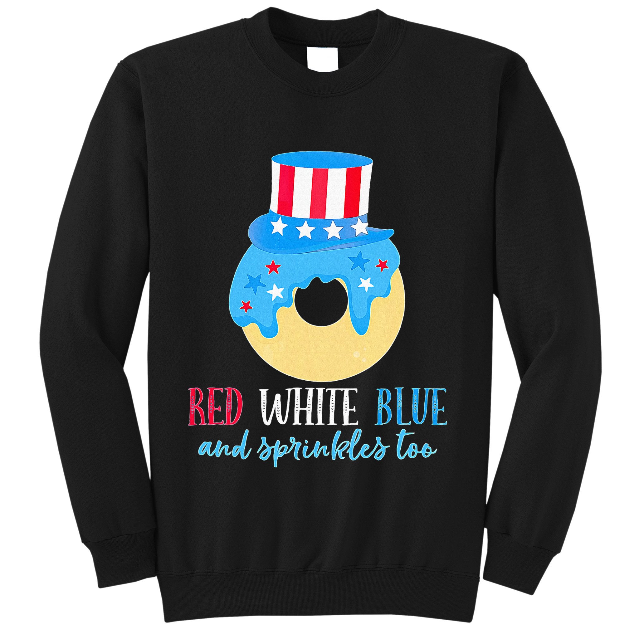 Red White & Donut 4th Of July Independence Day American Flag Sweatshirt