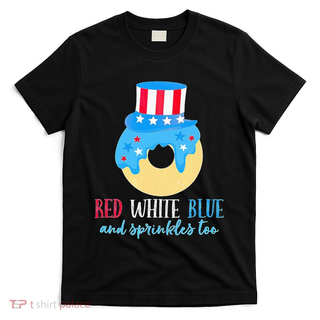Red White & Donut 4th Of July Independence Day American Flag T-Shirt