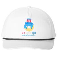 Red White & Donut 4th Of July Independence Day American Flag Snapback Five-Panel Rope Hat