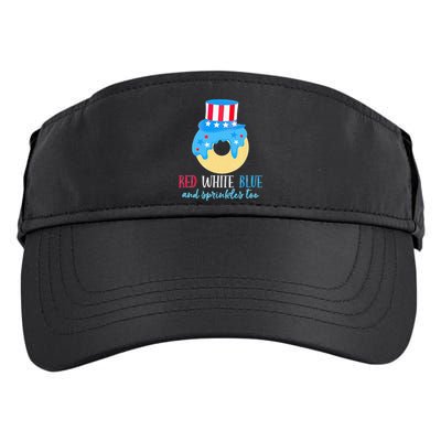 Red White & Donut 4th Of July Independence Day American Flag Adult Drive Performance Visor