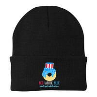 Red White & Donut 4th Of July Independence Day American Flag Beanie