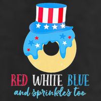 Red White & Donut 4th Of July Independence Day American Flag Beanie