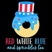 Red White & Donut 4th Of July Independence Day American Flag Youth Performance Sprint T-Shirt