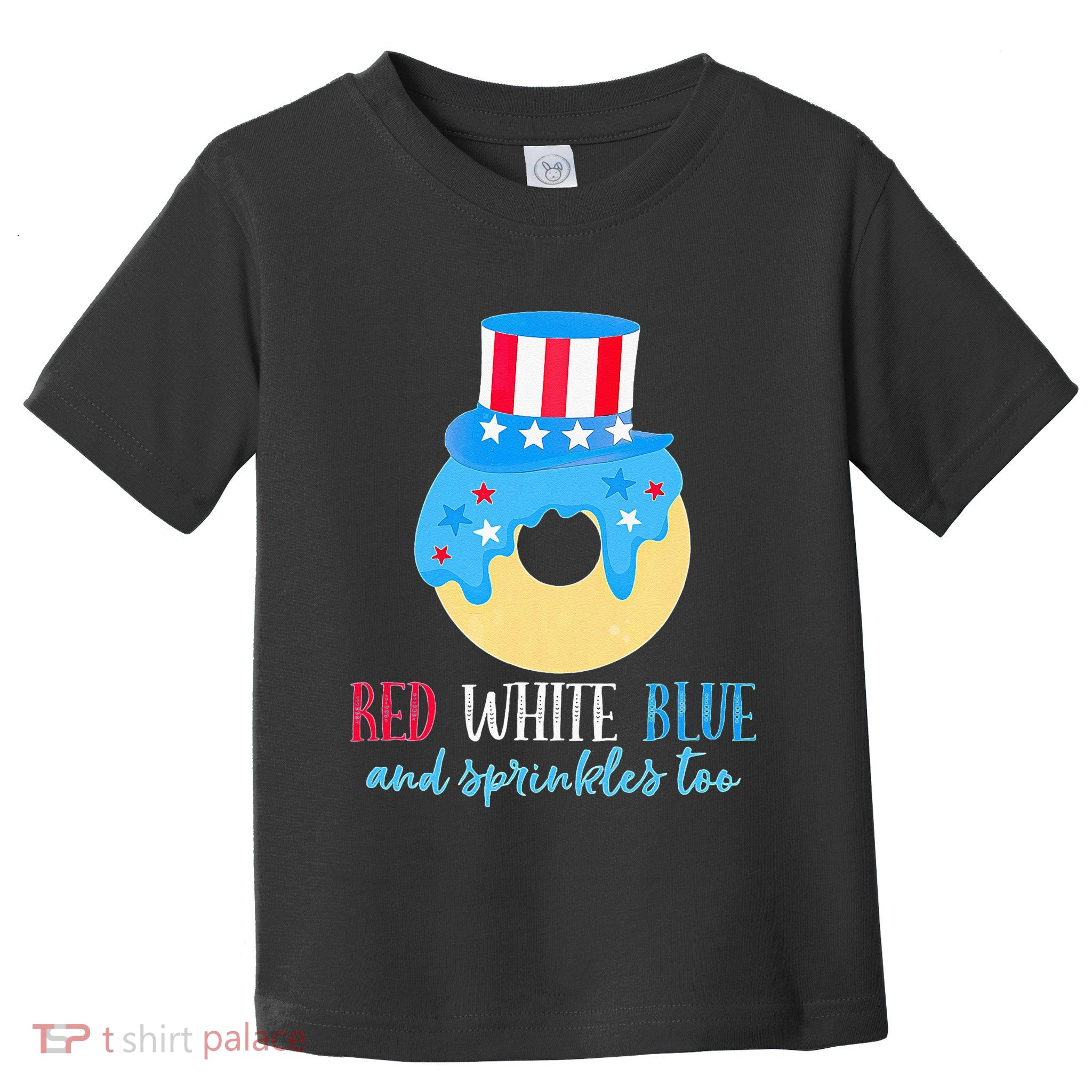 Red White & Donut 4th Of July Independence Day American Flag Toddler T-Shirt