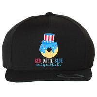 Red White & Donut 4th Of July Independence Day American Flag Wool Snapback Cap