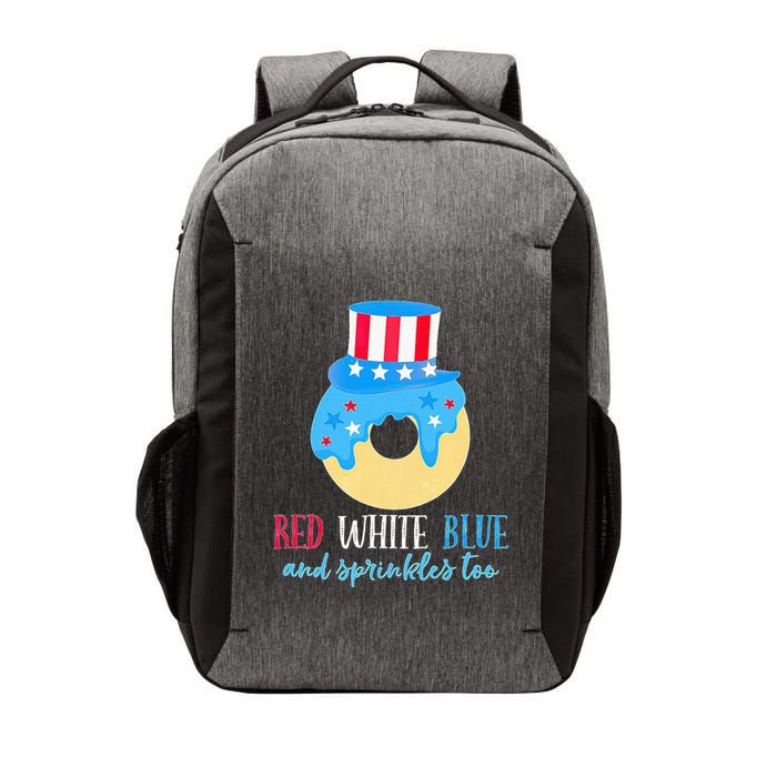 Red White & Donut 4th Of July Independence Day American Flag Vector Backpack