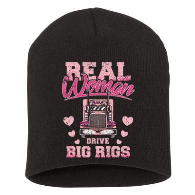 Real Woman Drive Big Rigs Trucker Girl Short Acrylic Beanie