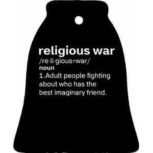 Religious War Definition Aldult People Fighting Funny Jesus Ceramic Bell Ornament