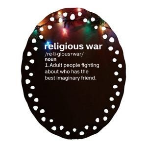 Religious War Definition Aldult People Fighting Funny Jesus Ceramic Oval Ornament