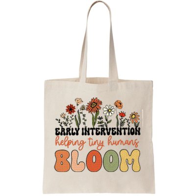 Retro Wildflower Early Intervention Helping Tiny Human Bloom Tote Bag