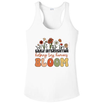 Retro Wildflower Early Intervention Helping Tiny Human Bloom Ladies PosiCharge Competitor Racerback Tank