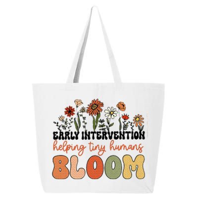 Retro Wildflower Early Intervention Helping Tiny Human Bloom 25L Jumbo Tote