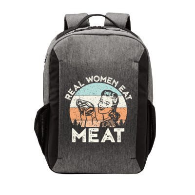 Real Women Eat Meat Funny Vintage Carnivore Vector Backpack