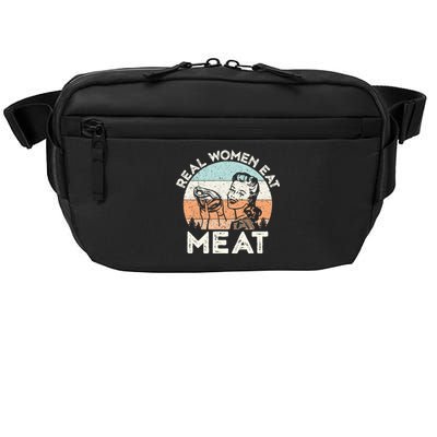 Real Women Eat Meat Funny Vintage Carnivore Crossbody Pack