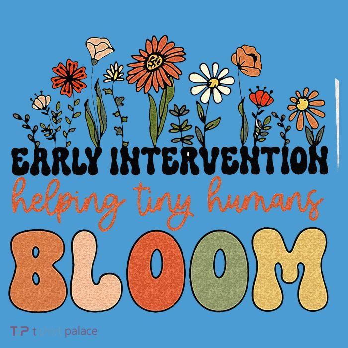 Retro Wildflower Early Intervention Helping Tiny Human Bloom Tie Dye Hoodie