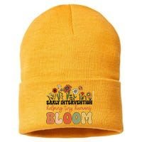 Retro Wildflower Early Intervention Helping Tiny Human Bloom Sustainable Knit Beanie