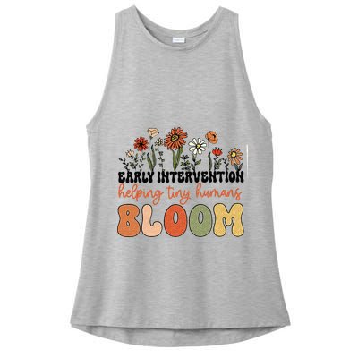Retro Wildflower Early Intervention Helping Tiny Human Bloom Ladies PosiCharge Tri-Blend Wicking Tank