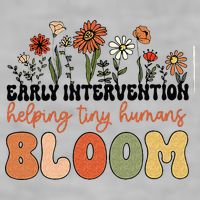 Retro Wildflower Early Intervention Helping Tiny Human Bloom Ladies PosiCharge Tri-Blend Wicking Tank