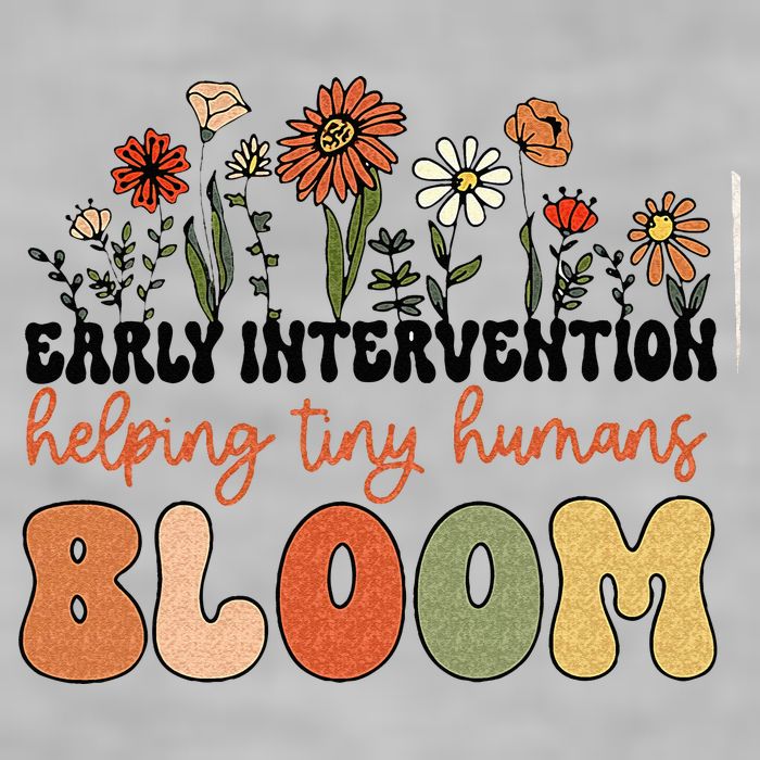 Retro Wildflower Early Intervention Helping Tiny Human Bloom Ladies PosiCharge Tri-Blend Wicking Tank