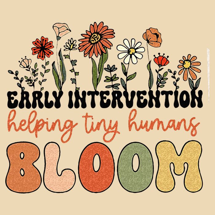 Retro Wildflower Early Intervention Helping Tiny Human Bloom Drawstring Bag
