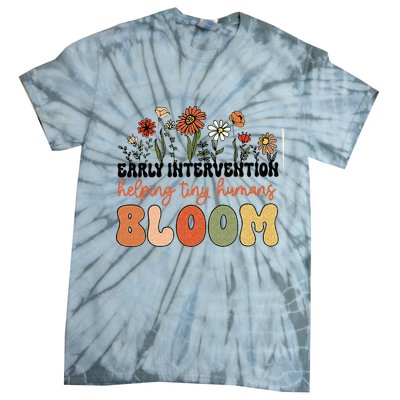 Retro Wildflower Early Intervention Helping Tiny Human Bloom Tie-Dye T-Shirt
