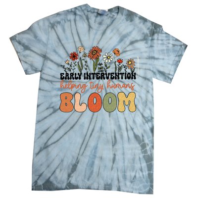 Retro Wildflower Early Intervention Helping Tiny Human Bloom Tie-Dye T-Shirt